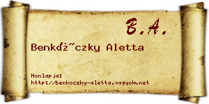 Benkóczky Aletta névjegykártya